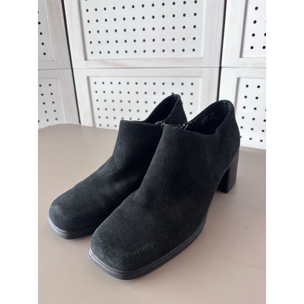 Chadwick's Women's 9M Black Ankle Boot Block Heel Zip